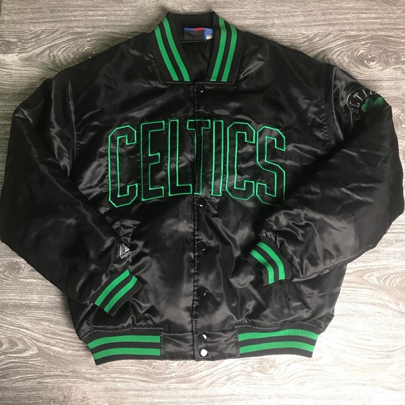 (VTG) Men’s M Majestic BOS Celtics Satin Jacket - Picture 1 of 8